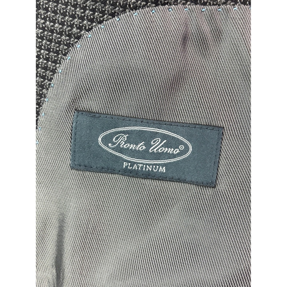 Pronto Uomo 46XL 46L Gray Black Nailhead Blazer Jacket Sport Suit Coat Wool - Picture 4 of 10